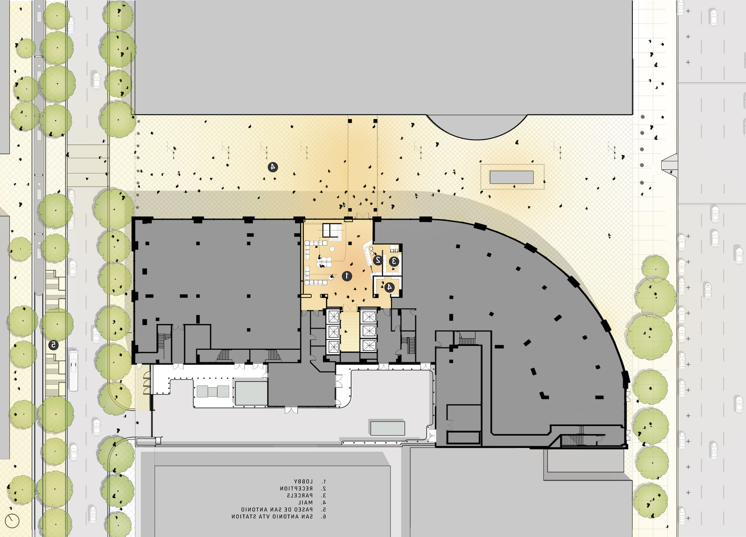 Ground floor plan of Spartan Village on the Paseo